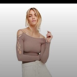 Free People Intimately Criss Cross Off the Shoulder Top M/L
